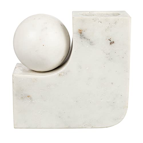 Bloomingville Modern Marble Candle Holder With Ball, White Vase #TOP4