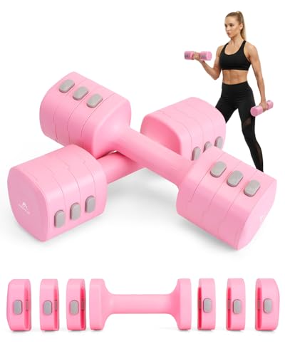 Abahub Hanteln Verstellbar 4 in 1 Dumbbell Set Adjustable Kurzhantel 2er Set Frauen Damen für...