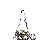 Versace Jeans Couture Umhängetasche, Camera Bag, Quilted Nylon, Schwarz-Weiß-Gold