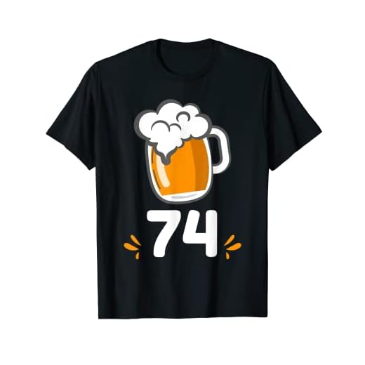Cumpleaños 74 años cerveza taza celebración camiseta Camiseta