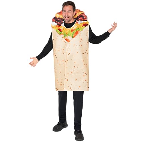 Spooktacular Creations Men Burrito Costume Adult Fun Food Costume Outfit Deluxe Set Halloween Dress Up Party Cosplay Party