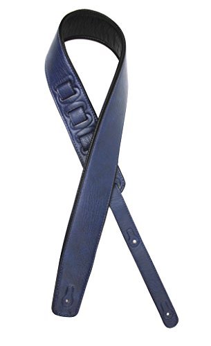 Walker & Williams G-52 Bleu marine Sangle avec dos rembourré - Les Beatles, Paul McCartney, John Lennon, RIngo Starr, George Harrison Walker & Williams G-52 Bleu marine Sangle avec dos rembourré – Image 3