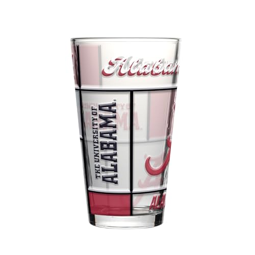 Image of Logo Brands NCAA oz Stained Glass Pint Glass - 3D Embossed Logo & Bold Team Colors - Durable Sports Fan Beer Glass for Home, Bar & Tailgates