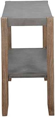 Miniatura 7 de Alaterre Furniture Newport - Mesa consola de madera y hormigón sintético de 40 pulgadas de largo con estante