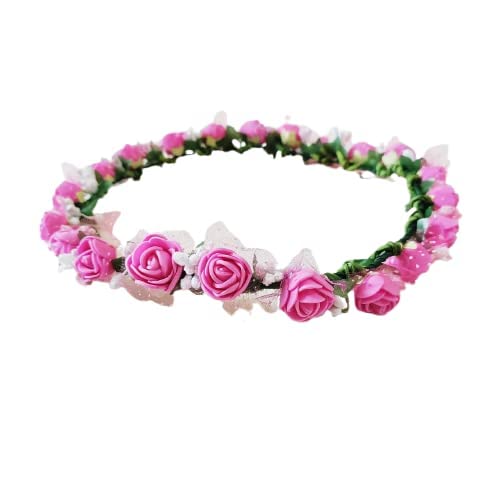 Flower Tiara - (Dark Pink & White) Princess Crown/Headband for Girls/Women by Amis Art Gallery (B09P756GHD) Amazon Price History, Amazon Price Tracker