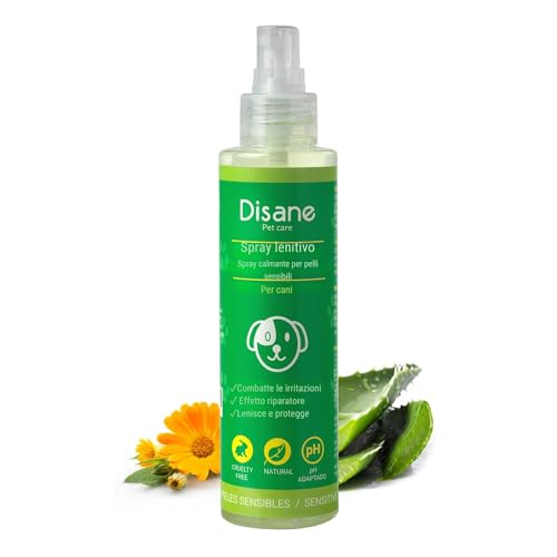 DISANE Spray calmante Naturale per Cani 125ml | Allevia e previene prurito e bruciore | Ripara e Protegge la Pelle del Cane | Spray Cani Dermatite, Pelli Sensibili e Allergiche