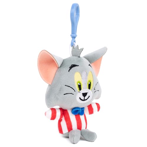 Image of Mirada Official Tom & Jerry Hanging Tom Soft Toy - 12cm | Cute & Lightweight Plush Keychain for Kids, Girls & Boys | Adorable Mini Stuffed Character for Bags, Gifting & Collectible Fans
