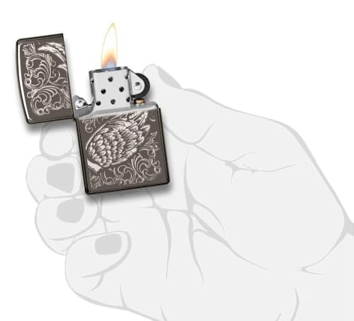 Encendedor Zippo personalizado diseño alas y llama miniatura 4