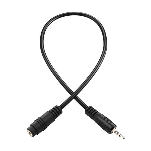 PNGKNYOCN Cable de extensión de audio, 2.5mm TRRS macho a hembra estéreo Audio Aux Cable compatible con auriculares, micrófonos（0.3M）