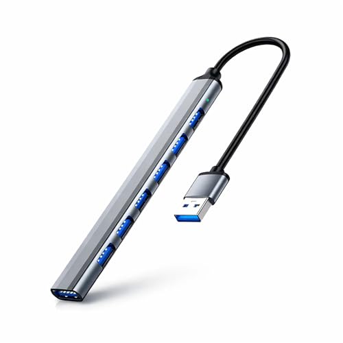 BOULTON USB Hub 3.0 | 7-Port Ultra Slim Data Hub | USB Dock Adapter for Keyboard, Mouse, Flash Drive & Printer