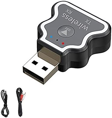USB Bluetooth 5.0 Wireless Adapter, Transmitter and Receiver 3-in-1 Low Energy Wireless Audio Adapter with 3.5mm AUX/RCA Cable, Suitable for Pc/Tv/Headphone/Car/Home/Stereo Audio System