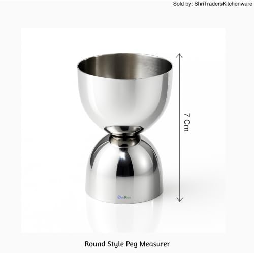 Image of PuroKitch Stainless Steel Peg Measurer 30 & 60ml Glass | Liquor Measuring Cup | Alcohol Dispenser Jigger for Cocktails, Whiskey, Bar Set & Kitchen Essentials