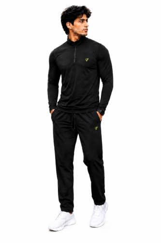Buy Mack Jonney Men's Polyester Tracksuit Set (Black) - Image 2