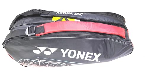 Image of YONEX ACE2 Badminton Racquet Kit Bag | Durable Sports Racket Bag with Spacious Compartments | Lightweight & Comfortable Carry (Jet Black /Poinciana)