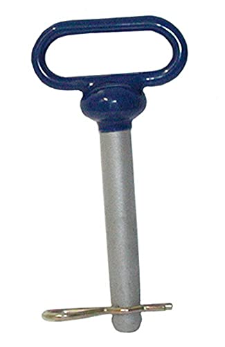 Buyers Products 66101 Steel Hitch Pin 1/2 Inch Diameter x 4 Inch Usable Length High Strength AISI 1541 Steel Blue Poly-Coated Handle Zinc-Plated Cotter Pin Hitch Pin for Truck and Trailer Towing