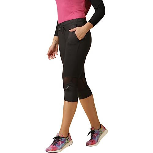 Image of DOMIN8 Capri Pants for Women | Polyester Blend Capri for Women | Black - M