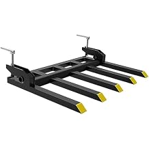 Clamp On Debris Forks 48" Bucket, 2500 lbs Capacity Heavy Duty Quick Attach Pallet Forks for Tractor Loader Skid Steer
