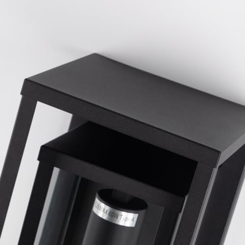 Image of mirrea 14 inch Modern Outdoor Porch Wall Light, Matte Black, 4 Pack