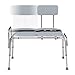 WAYES Sliding Shower Chair and Tub Transfer Benches with Cutout Access, Adjustable Seat Height and Safety Belt, Bath and Shower Safety for Seniors, Quick Tool-Less Assembly