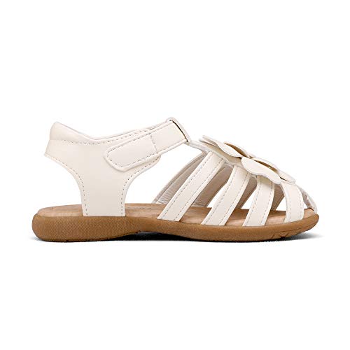 Dream Pairs Girls Ksd214 Closed-Toe Flower Summer Dress Sandal - Milky White - 5 Toddler #TOP1