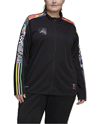 adidas Plus Size Pride Tiro '21 Track Jacket Black/Multicolor 3X