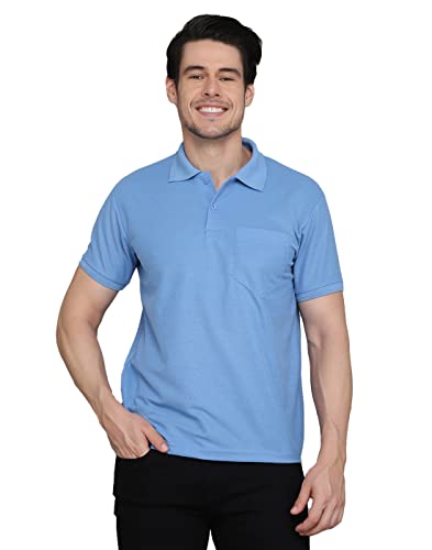 Image of INKKR Men's Polo Neck Half Sleeve Cotton Blend Regular Fit T-Shirt With Pocket