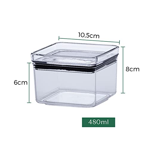 Kit Potes Herméticos 6 Peças Paramount c/ 6 Etiquetas Lousa Preta