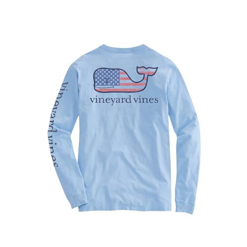 Image of Vineyard Vines Men's Flag Whale Long-Sleeve Pocket Tee
