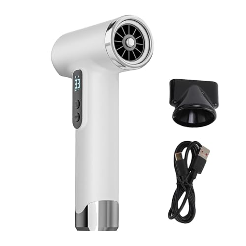 LICAEVEY Secador de Cabello Iónico Negativo, 100000 RPM, Viento Inalámbrico y Caluroso y Frío sin Viento Ruido Secador de Alta Velocidad con Boquilla Magnética, Control de Temperatura (White)