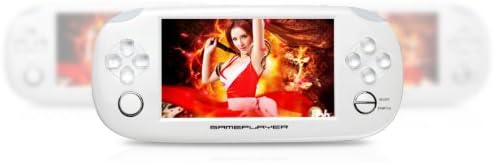 SUBOR T880 8GB 4.3 Inch Touch Screen Utral-thin PSP Style Game Console Player MP5/MP4/MP3 With Camera/TV-OUT/1080P Output For GB/GBA/Arcade games/PS1/FLASH games(9000 Games Build in)-WHITE