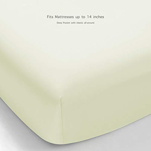 BASIC CHOICE Full Size Sheet Set - Breathable Cooling Sheets - Hotel Luxury Bed Sheets - Extra Soft - Deep Pockets - Easy Fit - 4 Piece Set - Wrinkle Free - Vanilla Bed Sheets - Fulls Sheets - 4 PC