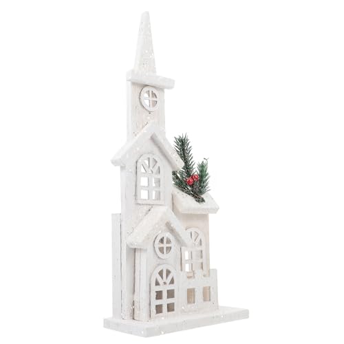 Castillo de madera de Navidad luminoso para llenar de magia y luz tu escritorio