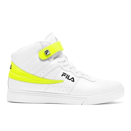 Fila Zapatos Vulc 13 Patent Flag para hombre, Blanco/Sfty/Blk, 44.5 EU