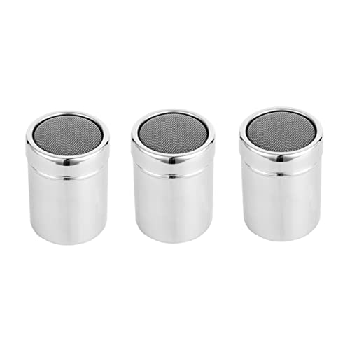 GRIRIW 3pcs Large Capacity Pepper Shaker Air-tight Seasoning Cans for Sugar Cooking Shaker Fine Mesh Random Color