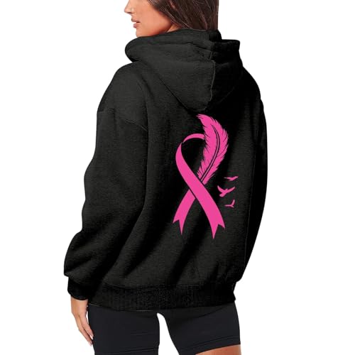 Pull décontracté imprimé femme zippé avec poche Octobre Rose - 3