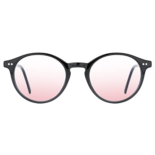TIJN Blue Light Blocking Glasses Men Women Vintage Thick Round Rim Frame Eyeglasses