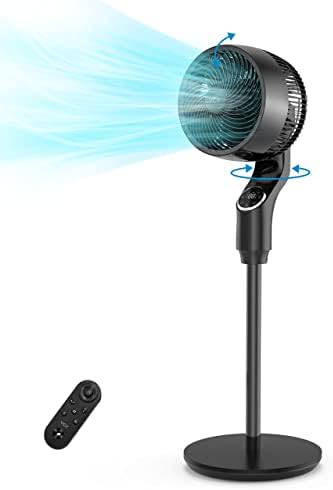 Pedestal Fan for Bedroom,VCK 42“ Standing Floor Fan with 360° Oscillating Air Circulator,32 Speeds,4 Modes,24db Ultra Quiet DC Motor,24H Timer,Child Lock,Smart Remote Control for Home, Office, Indoor