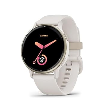 Monitor Cardíaco de Pulso com GPS Garmin Vivoactive 5 Dourado com pulseira de silicone Marfim