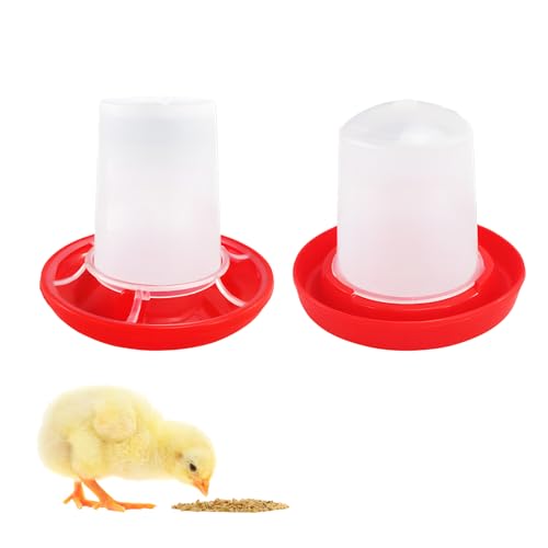 2 Chick Feeders Chicken Feeders and Drinkers Automatic Chicken Water Dispenser Suitable for Chickens Ducks Geese Pigeons and Poultry Feeding 160g Feeder and 160ml Drinker