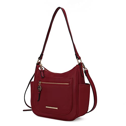 MKF Collection Bolsa tiracolo feminina, bolsa de ombro de couro vegano, bolsa de mão por Mia K, Vermelho Wally