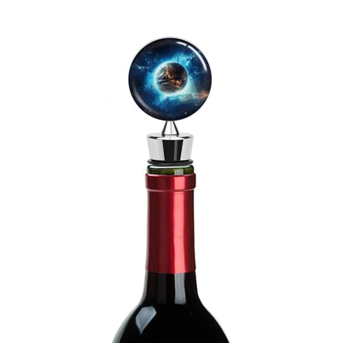 Bouchon de bouteille de vin réutilisable en silicone bleu terre - 7