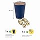 GICO Qualitäts Würfelbecher (echt Leder) Standard (9 cm) BLAU mit 6 Würfeln - 5904