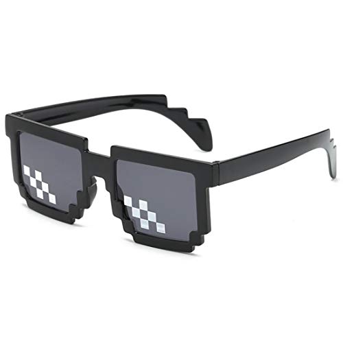 Image of DC DECORIO Thug Life Sunglasses Pixel Gangsta Life Funny Novelty Shades (Black) (BLACK BIG)