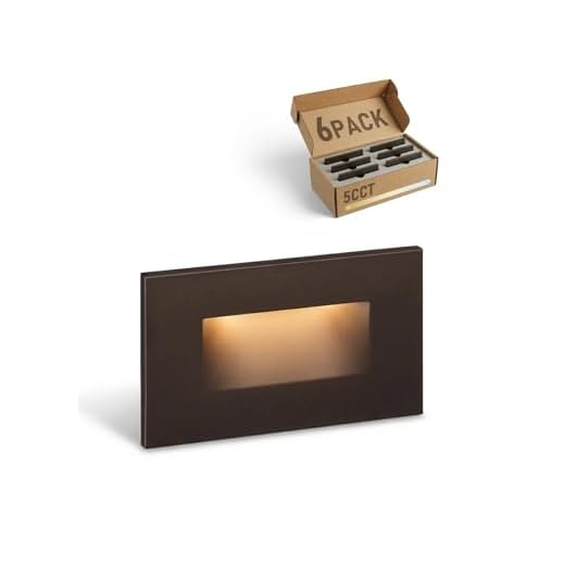 LEONLITE Classic Series 120V LED Step Lights, Dimmable 3.5W Indoor Outdoor Stair Light, 150lm, ETL Listed, Horizontal, IP65 Waterproof, Aluminum, CRI 90, 3000K Warm White, Oil Rubbed Bronze, Pack of 6