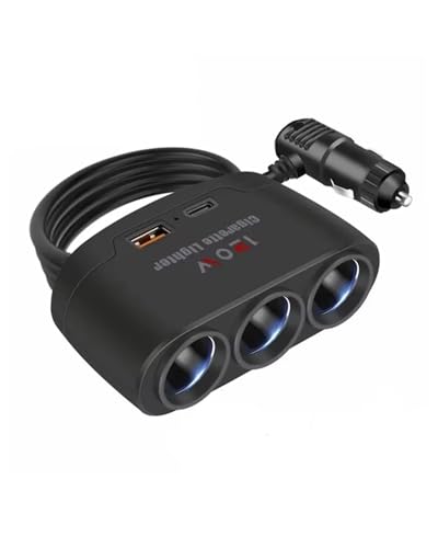 LAYYSD Cargador Coche Cargador De Coche con Doble Toma USB 3 En 1 De 120 W Divisor De 12V Y 24V Adaptador Carga Rápida para DVR GPS Y Cámara Salpicadero Coche Cargador Movil Coche