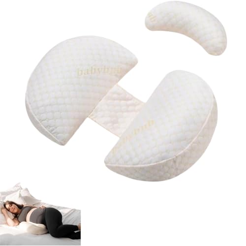 Neksong Babybub - Bubs Maternity Pillow Wedge Pregnancy Pillow for Sleeping for Back Hips Legs Adjustable Soft Comfort Maternity Body Pillows (Gold)