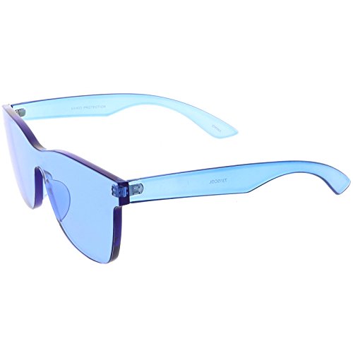 zeroUV - Rimless Horn Rimmed Colorful One Piece PC Lens Mono Block Sunglasses 68mm3