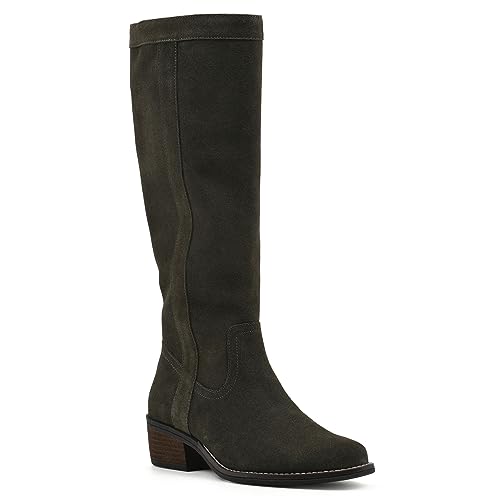 Bottes hautes en daim Army White Mountain avec talons empilables