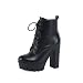 Bottines à Talons Hauts pour Femmes épaisses avec Tête Ronde Couleur Unie Bottes pour Femmes Bottes Martin pour Faire du Shopping Occasionnel,Noir,EU41/UK7.5