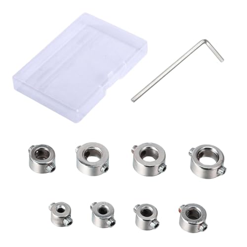 Issimober Lot de 8 bagues de butée de profondeur pour perceuse, limiteur de profondeur avec clé hexagonale, contrôle précis de la profondeur de 3 à 10 mm,...